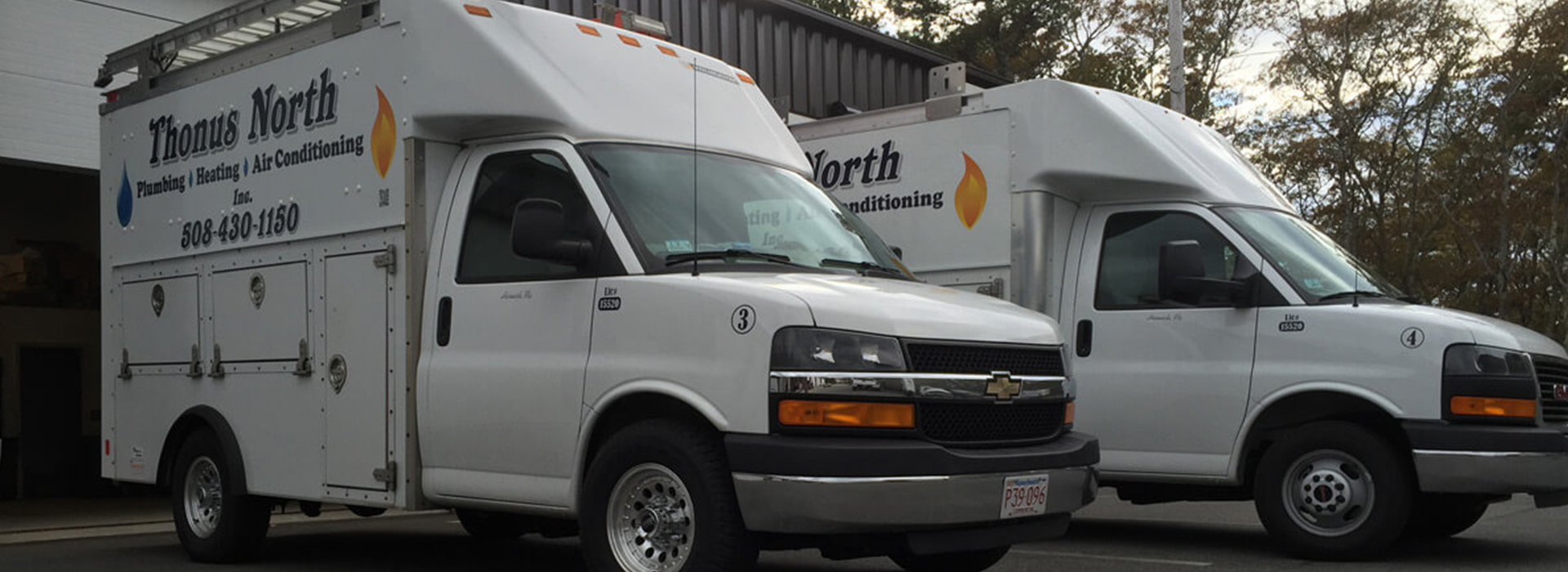 Thonus North Plumbing, Heating & Air Conditioning Trucks Parked
